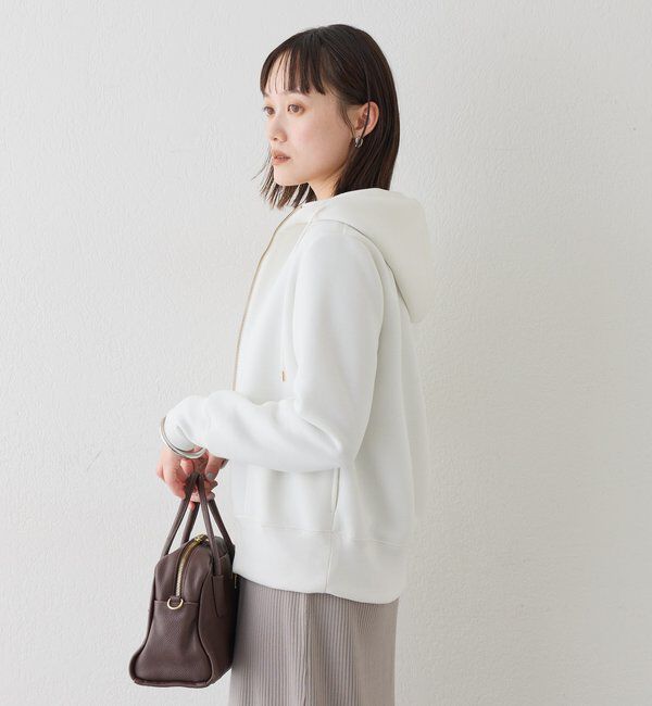  「【WEB限定/キレイめ上品】スポンジダンボールZIPパーカーカットソー」|パーカー|