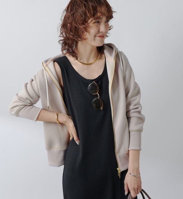  「【WEB限定/キレイめ上品】スポンジダンボールZIPパーカーカットソー」|パーカー|