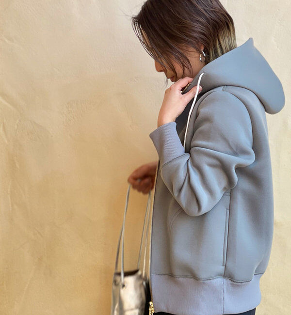  「【WEB限定/キレイめ上品】スポンジダンボールZIPパーカーカットソー」|パーカー|