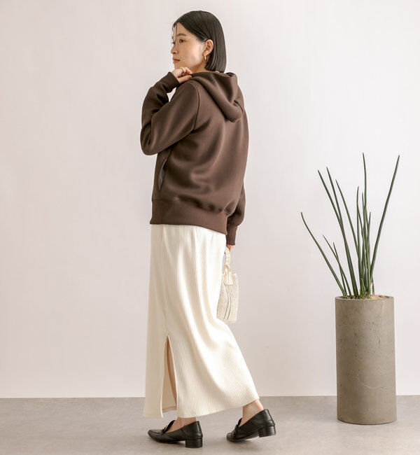  「【WEB限定/キレイめ上品】スポンジダンボールZIPパーカーカットソー」|パーカー|