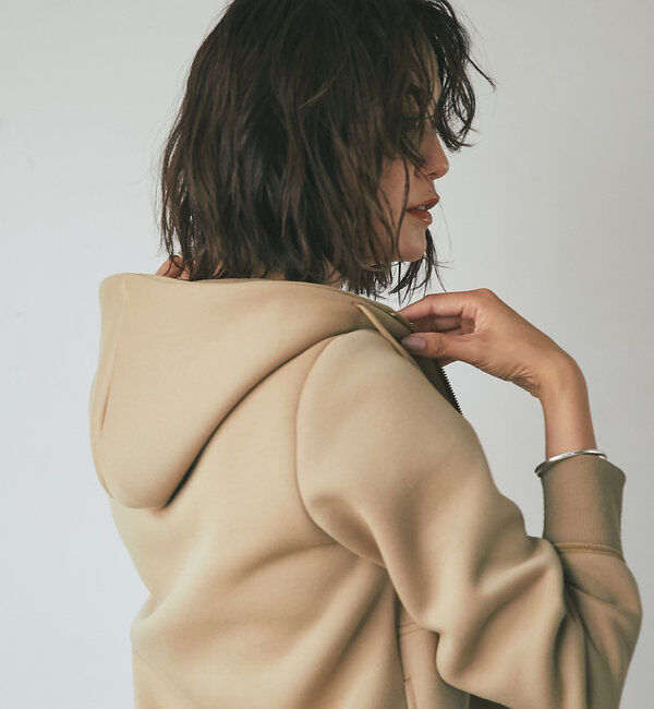  「【WEB限定/キレイめ上品】スポンジダンボールZIPパーカーカットソー」|パーカー|