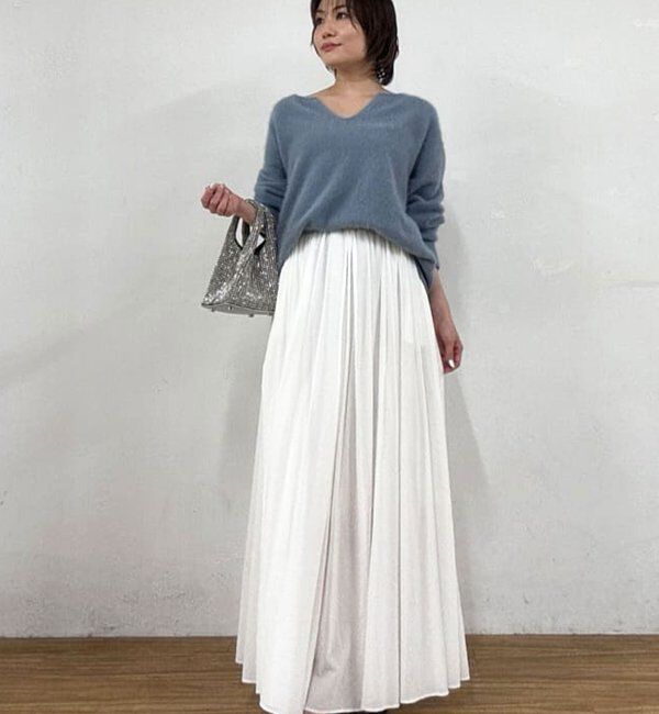  「【デコルテ美人ニット】ファーウールキーネックニット」|ニット・セーター|