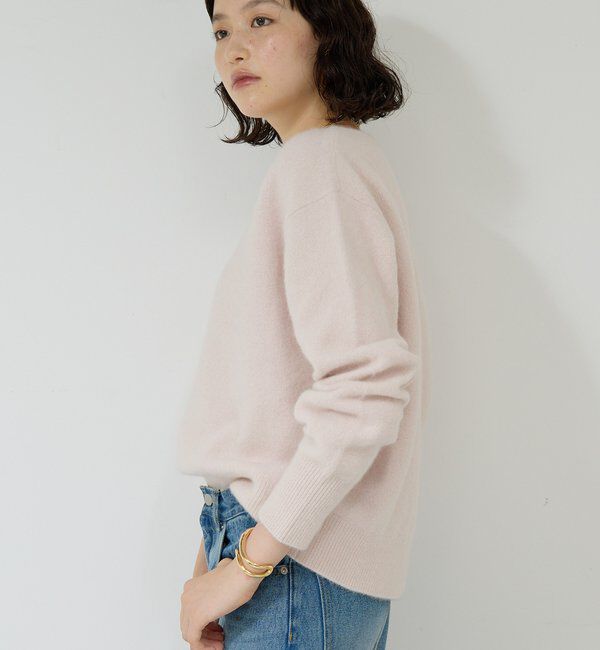  「【デコルテ美人ニット】ファーウールキーネックニット」|ニット・セーター|