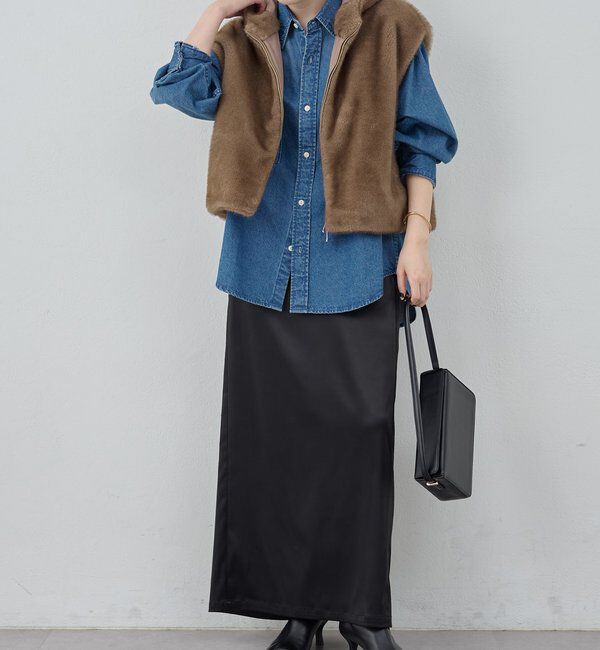  「【ルミネ限定カラー】【手洗い可能】ストレッチサテンタイトスカート」|スカート|