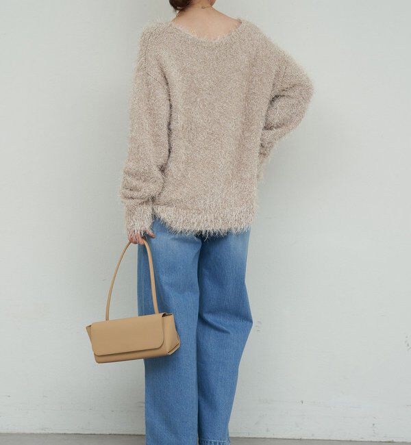  「【2way】【品良く着映える】フェザーヤーンニットプルオーバー」|ニット・セーター|