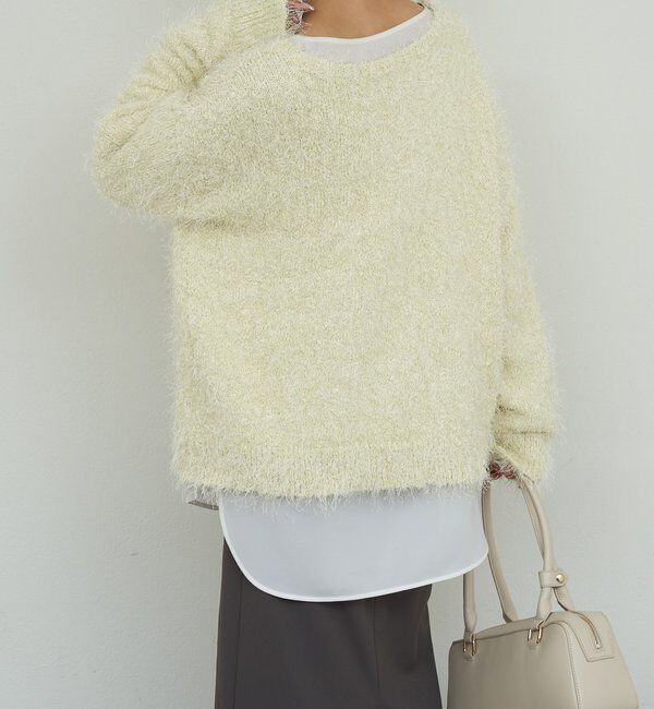  「【2way】【品良く着映える】フェザーヤーンニットプルオーバー」|ニット・セーター|