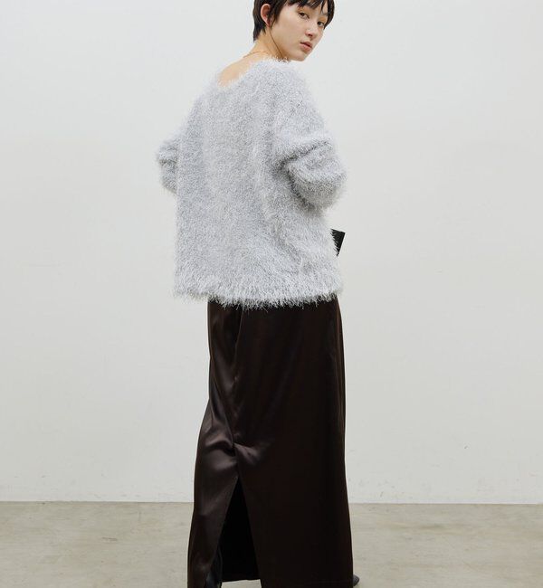  「【2way】【品良く着映える】フェザーヤーンニットプルオーバー」|ニット・セーター|