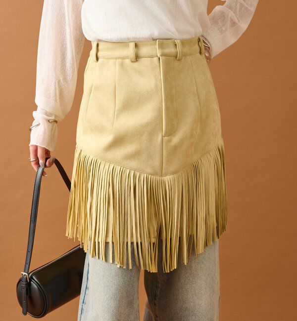  「フェイクスウェードフリンジスカート」|スカート|
