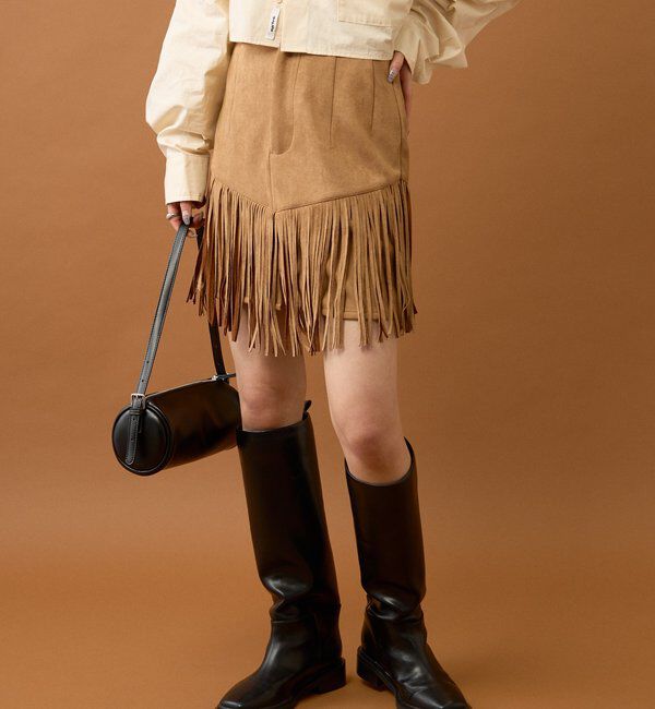  「フェイクスウェードフリンジスカート」|スカート|