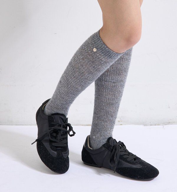  「プレート付きニットハイソックス」|ソックス|