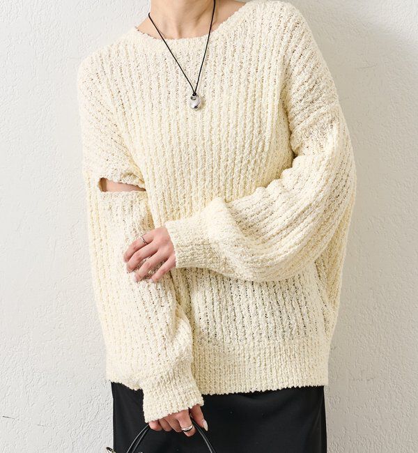  「スラブヤーンスリットニット」|ニット・セーター|
