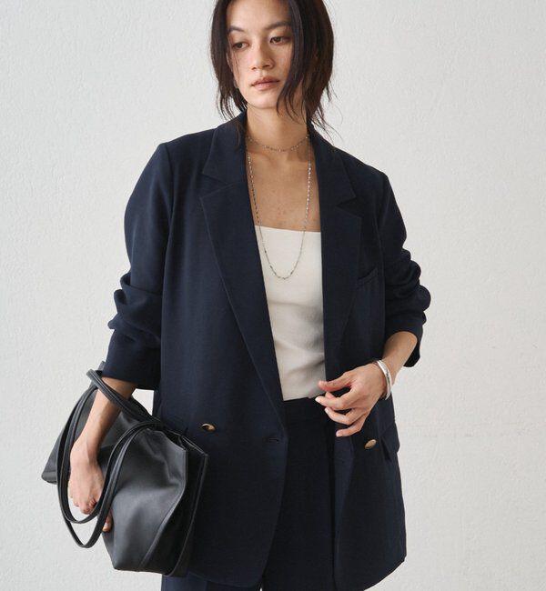  「ダブルクロスジャケット」|ベスト・ジレ|ネイビー