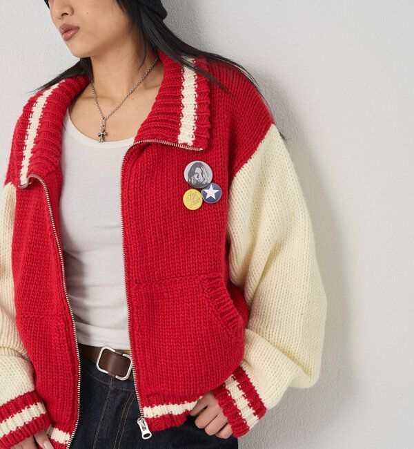  「ニットスタジャン」|カーディガン|