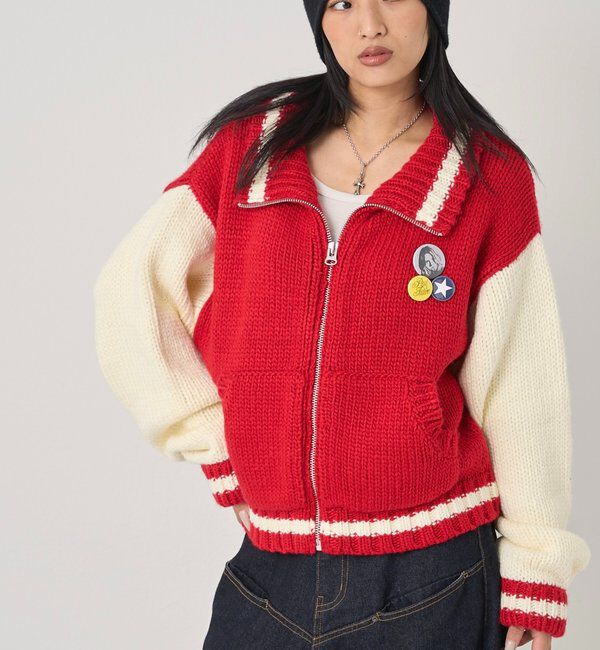  「ニットスタジャン」|カーディガン|