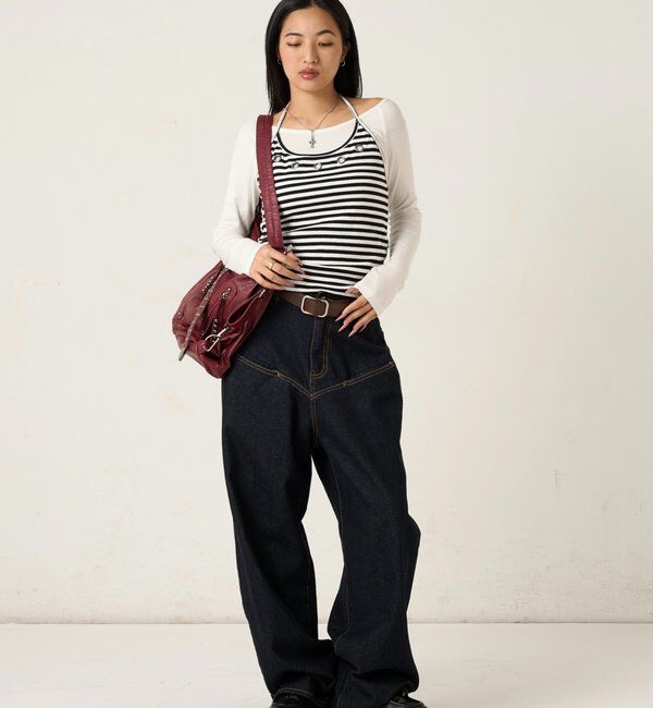  「アイレットホルターレイヤードトップス」|Tシャツ・カットソー|