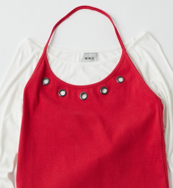  「アイレットホルターレイヤードトップス」|Tシャツ・カットソー|