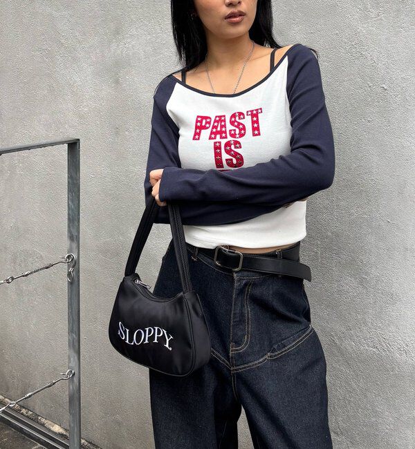  「スタースタッズラグランロゴトップス」|Tシャツ・カットソー|