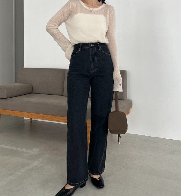  「【新色/人気アイテムがアップグレード】13ozハイウエストストレートデニム」|デニム|