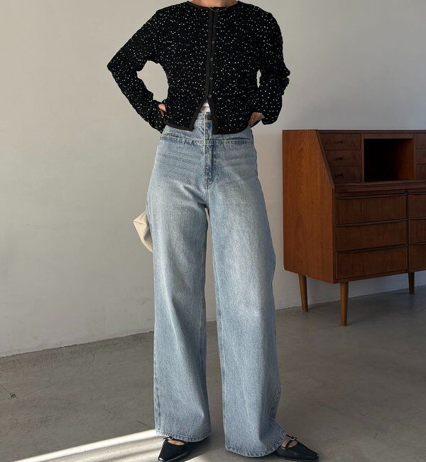  「【低身長サイズあり/セットアップ対応】スリットポケットストレートデニム」|デニム|