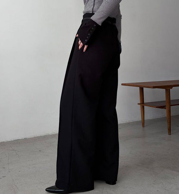  「【低身長サイズあり】カーブタックベルト付パンツ」|チノ|