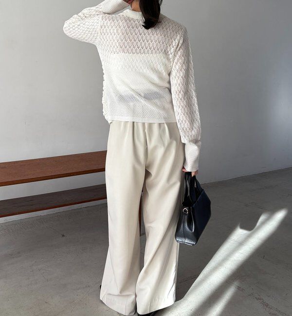  「レースシャーリングホックカーディガン」|カーディガン|