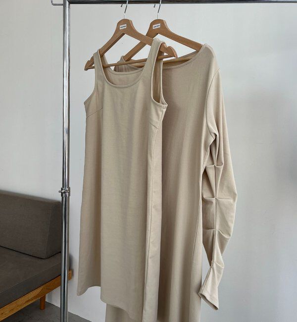  「【低身長サイズあり】タンクSETドレープワンピース」|ワンピース|