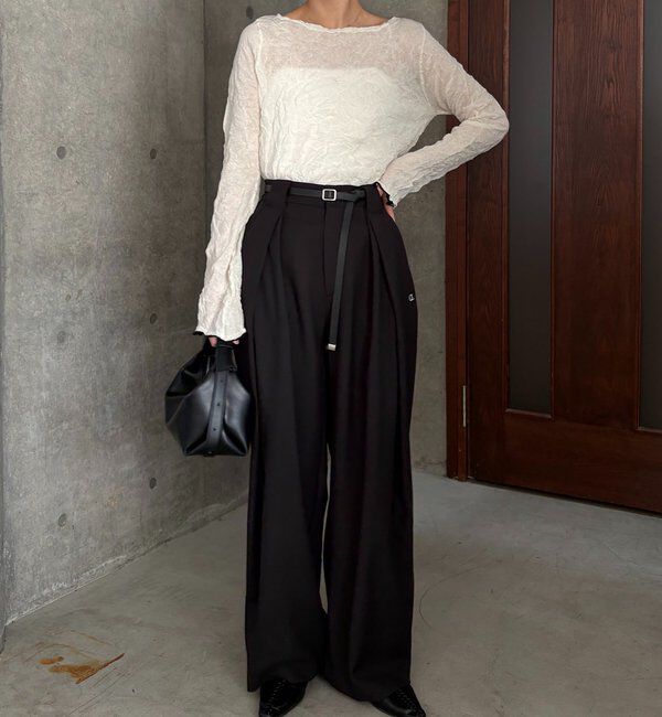  「リンクルボートネックニット」|ニット・セーター|