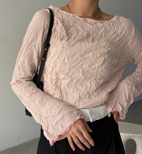  「リンクルボートネックニット」|ニット・セーター|