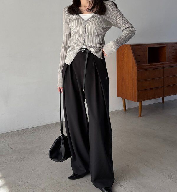  「バイカラーリブカーディガン」|カーディガン|