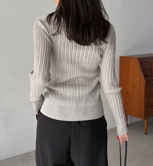  「バイカラーリブカーディガン」|カーディガン|