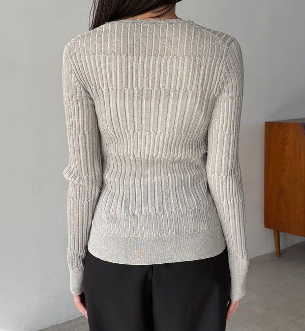  「バイカラーリブカーディガン」|カーディガン|