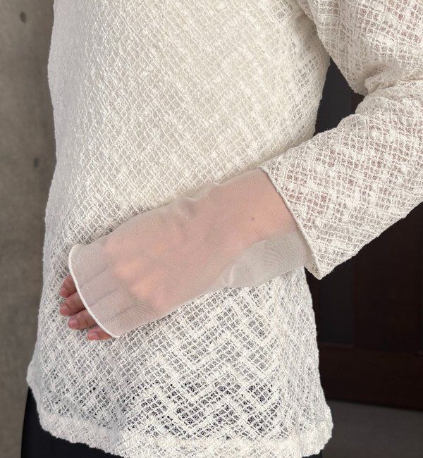  「袖シアーレースT」|Tシャツ・カットソー|