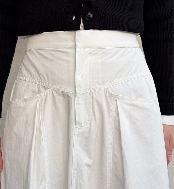  「【低身長サイズあり】切替コットンフレアスカート」|スカート|