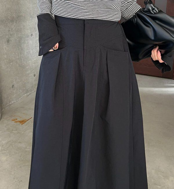  「【低身長サイズあり】切替コットンフレアスカート」|スカート|