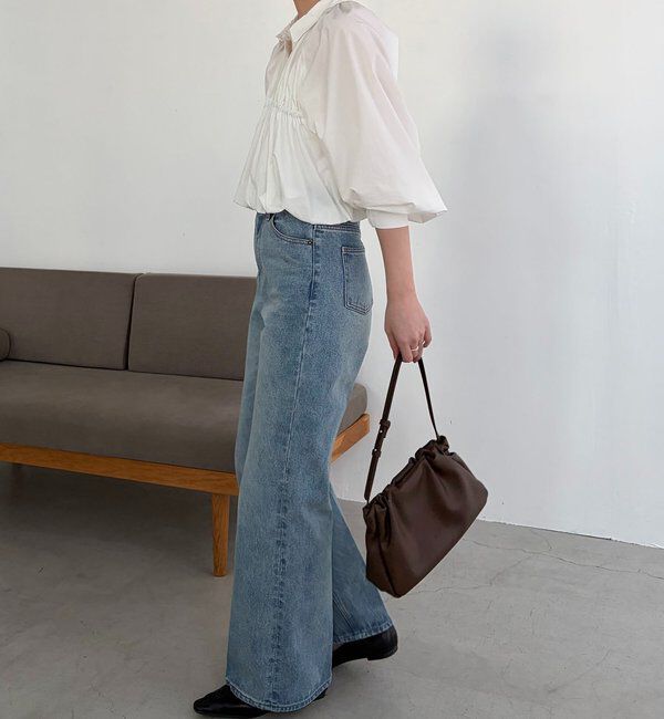  「【低身長サイズあり】セミフレアデニム」|デニム|