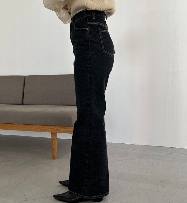  「【低身長サイズあり】セミフレアデニム」|デニム|