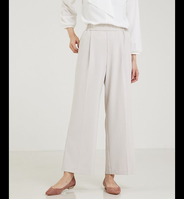abahouse mavie「【エニデイカセット】タックストレートパンツ」|その他|グレージュ