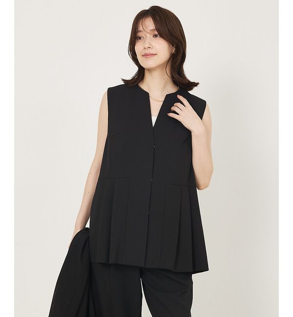 abahouse mavie「【エニデイカセット】タック切り替えジレ/セミオケ/きれいめ/レイヤード/ベスト/」|ベスト・ジレ|