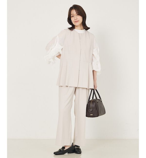 abahouse mavie「【エニデイカセット】タック切り替えジレ/セミオケ/きれいめ/レイヤード/ベスト/」|ベスト・ジレ|