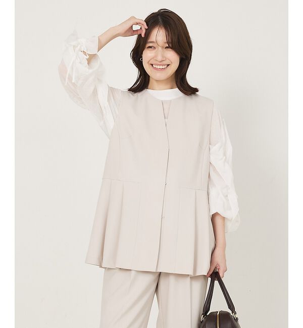 abahouse mavie「【エニデイカセット】タック切り替えジレ/セミオケ/きれいめ/レイヤード/ベスト/」|ベスト・ジレ|