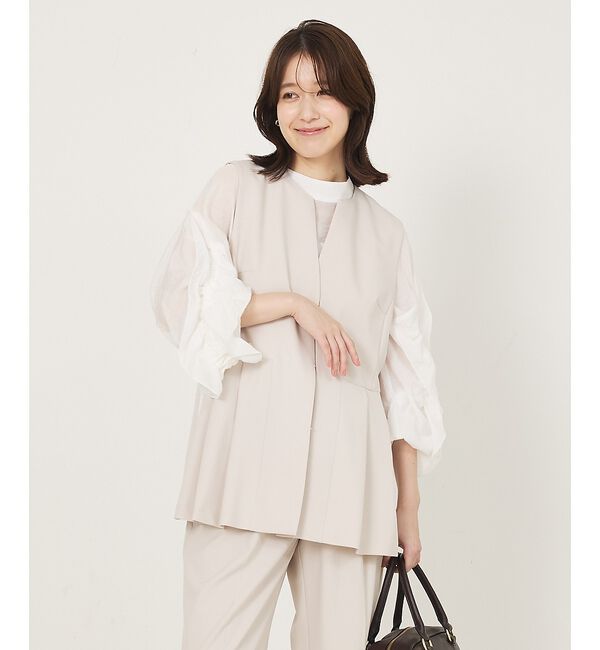 abahouse mavie「【エニデイカセット】タック切り替えジレ/セミオケ/きれいめ/レイヤード/ベスト/」|ベスト・ジレ|