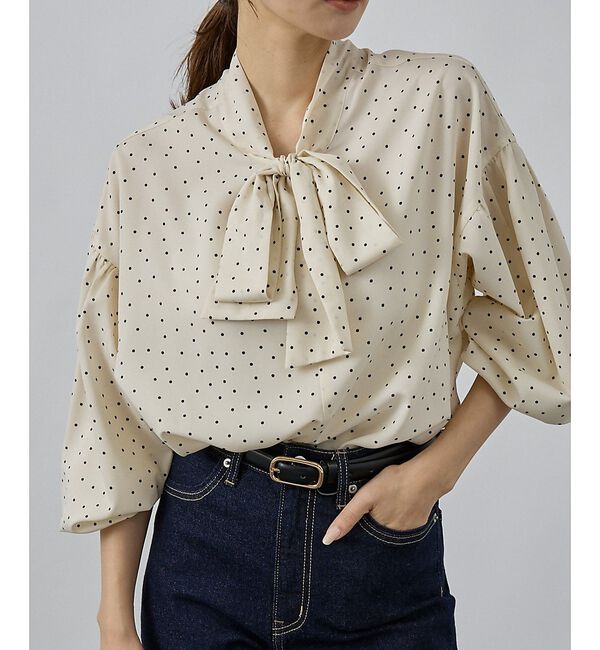abahouse mavie「ボウタイ2WAYブラウス」|シャツ・ブラウス|アイボリー