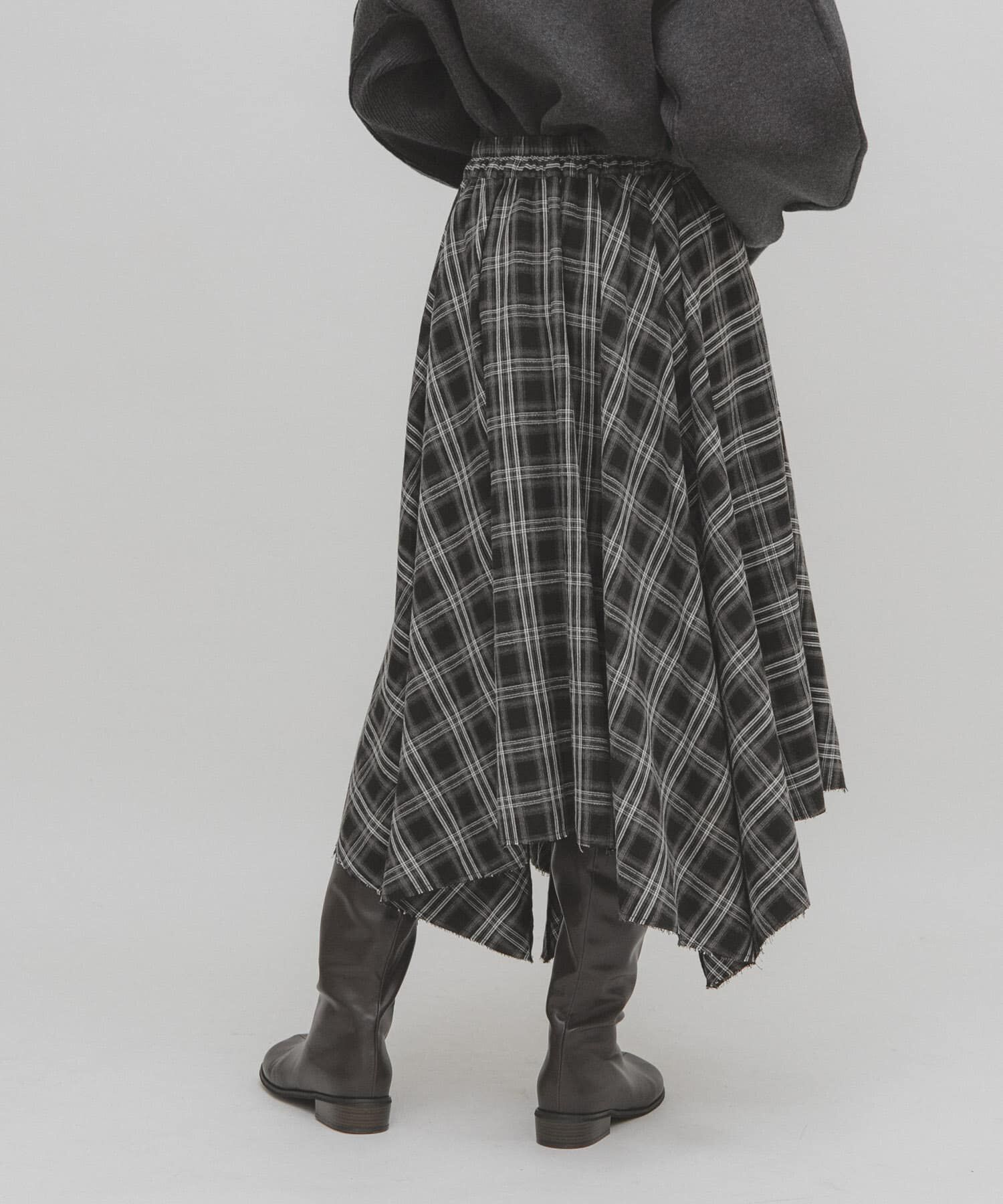  「ノットデザインチェックスカート」|スカート|