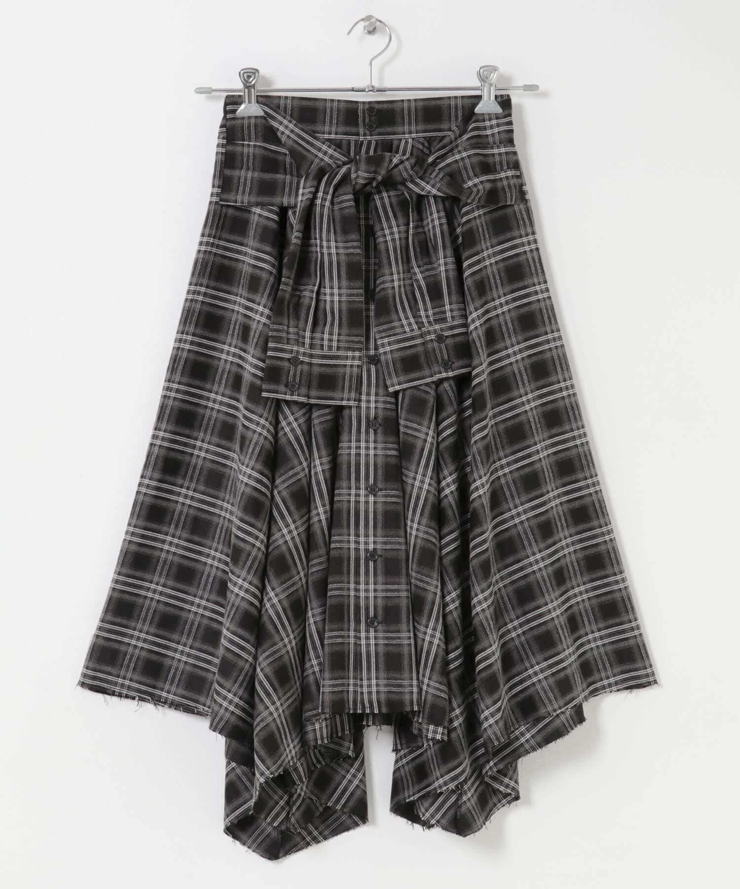  「ノットデザインチェックスカート」|スカート|