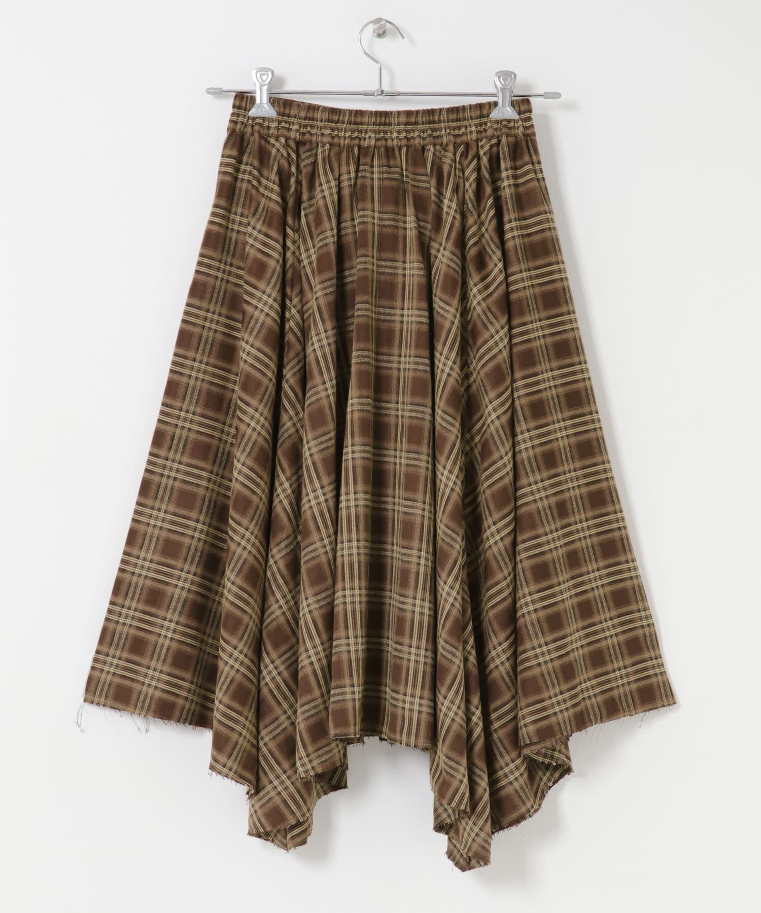  「ノットデザインチェックスカート」|スカート|