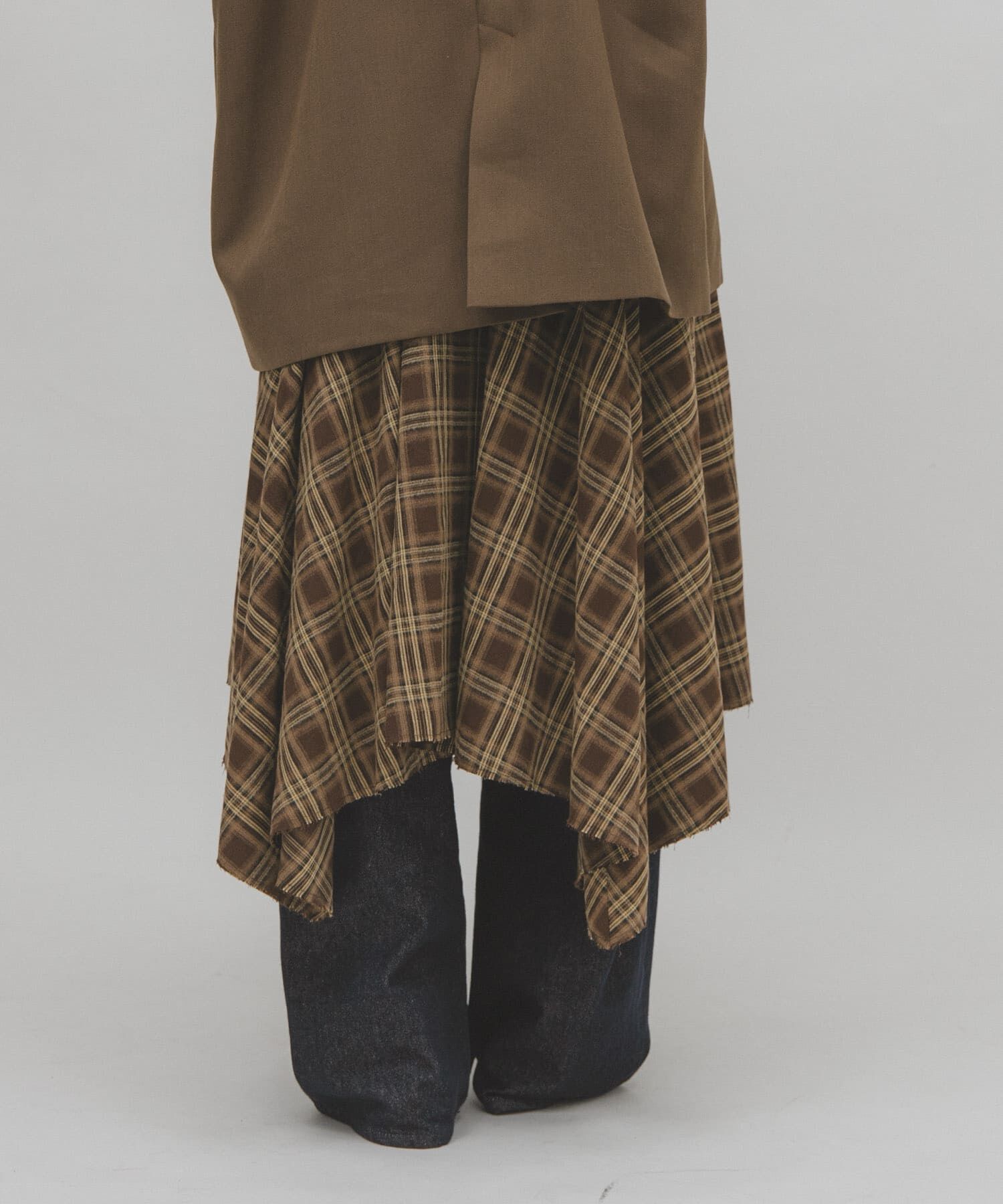  「ノットデザインチェックスカート」|スカート|