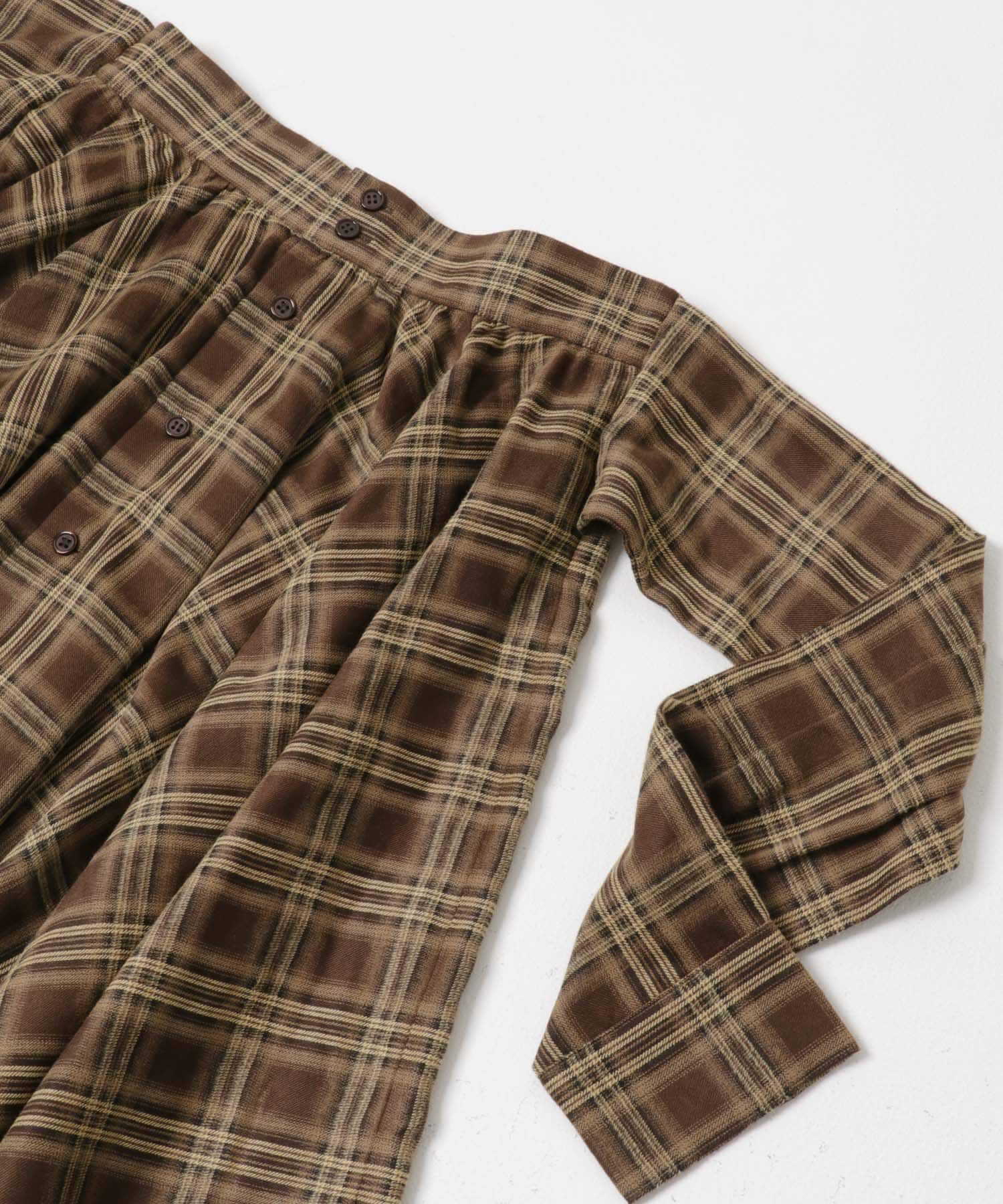  「ノットデザインチェックスカート」|スカート|