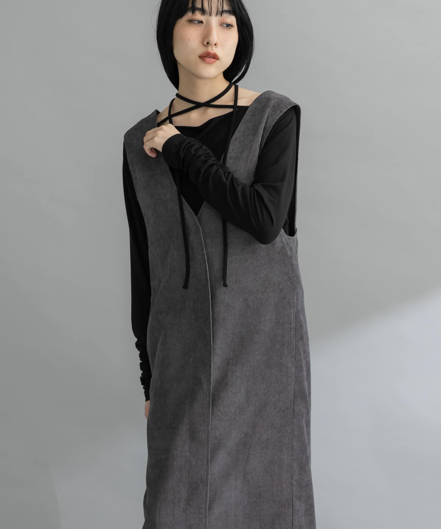  「『WEB限定』コーデュロイクロスジャンパースカート」|ワンピース|