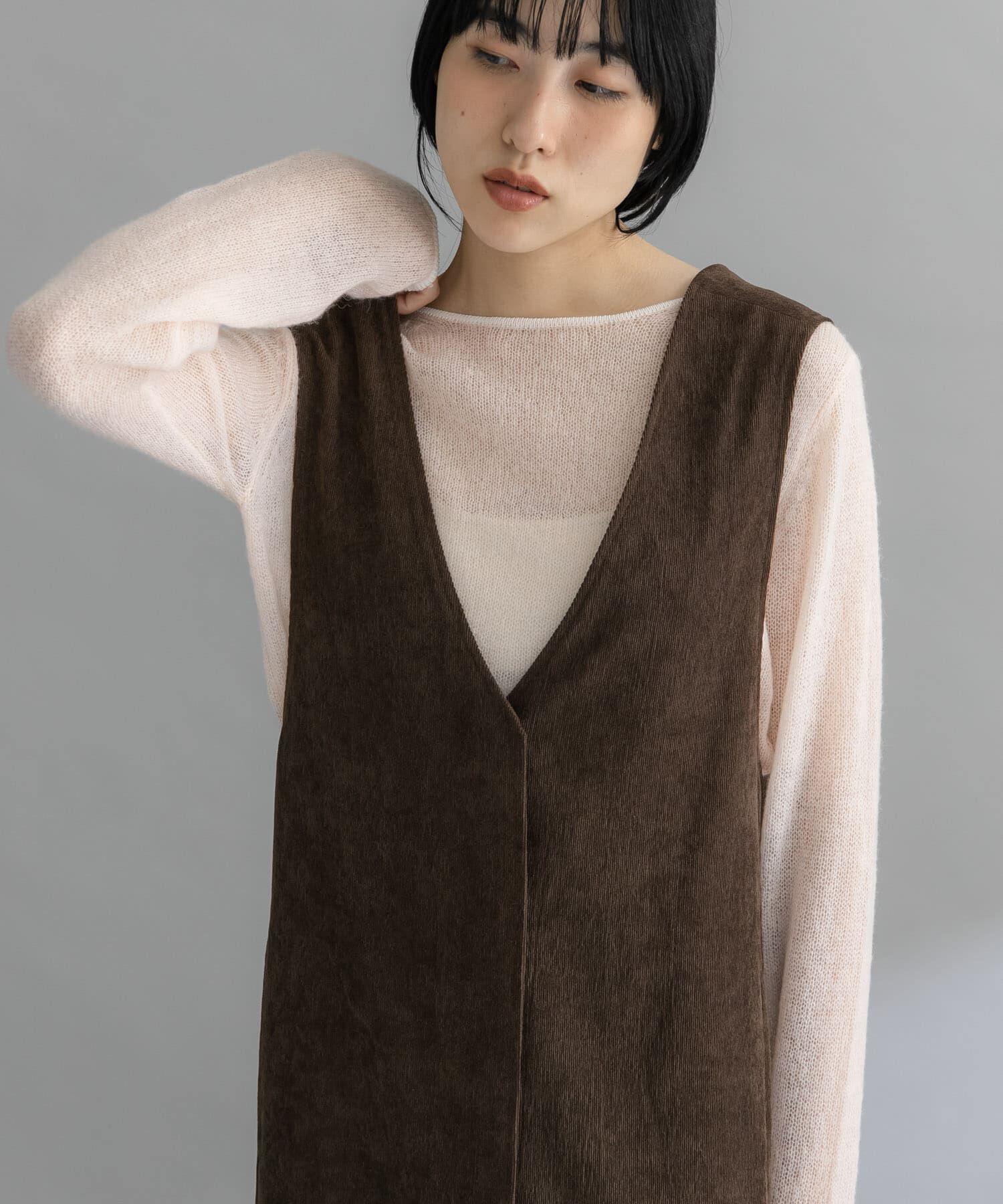  「『WEB限定』コーデュロイクロスジャンパースカート」|ワンピース|