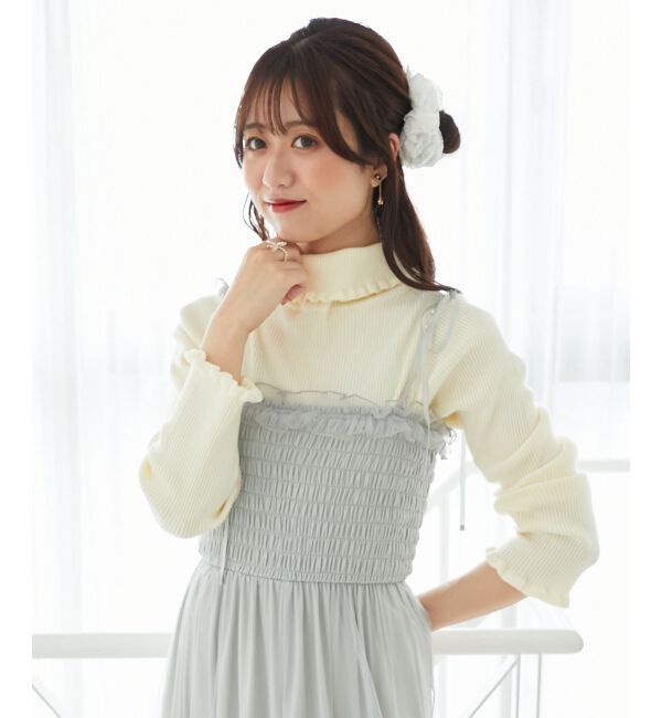  「プチフリルタートルニット」|ニット・セーター|